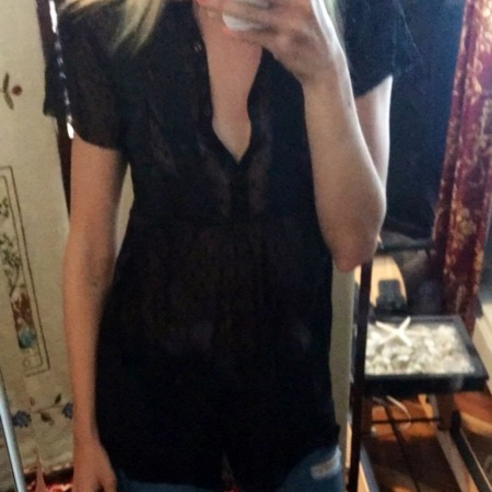 Free people sheer black tunic